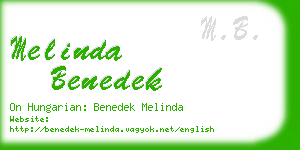 melinda benedek business card